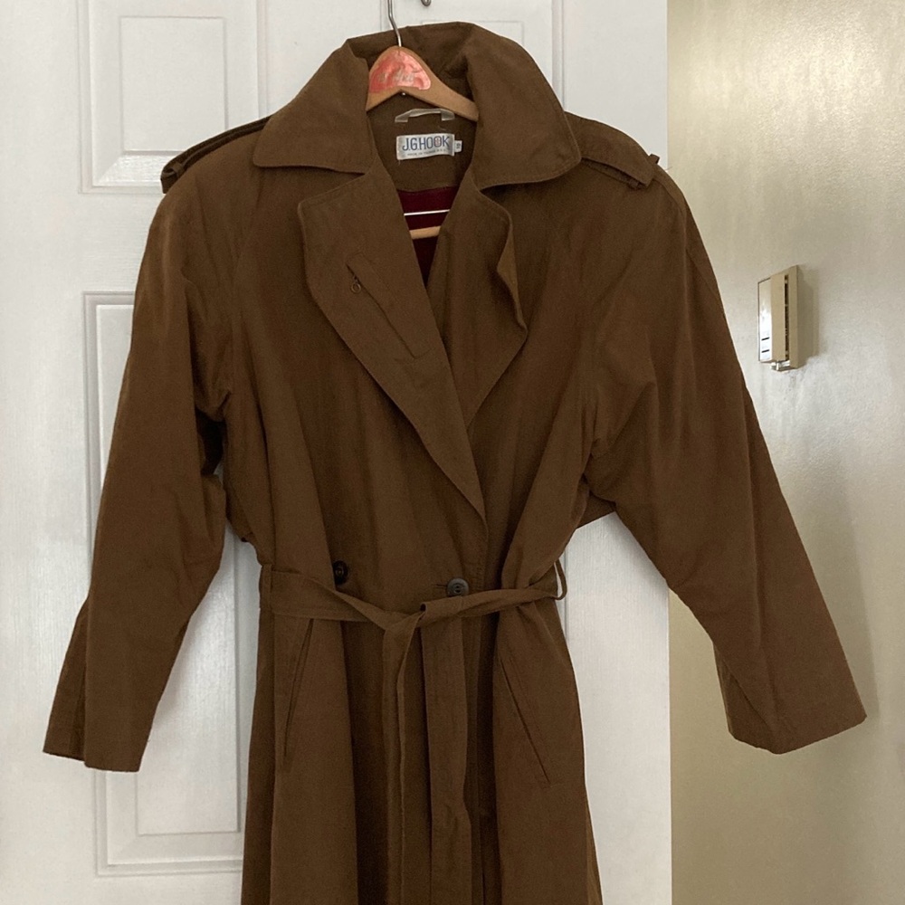 Vintage Brown Overcoat with Red Lining